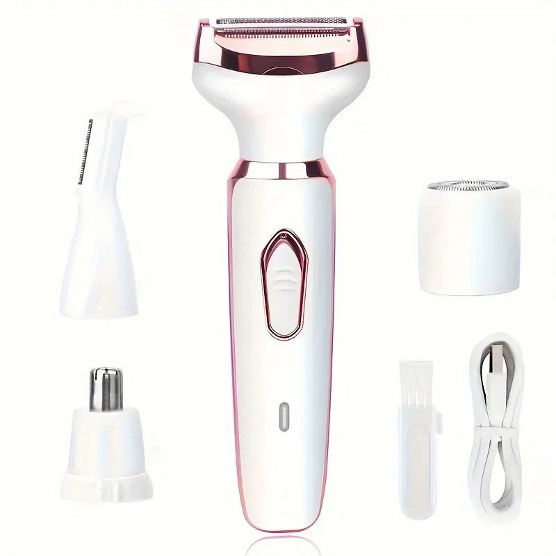 Silk Glow 4 In 1 Electric Lady Shaver, Effective Body Hair Removal, Painless Cordless Razor