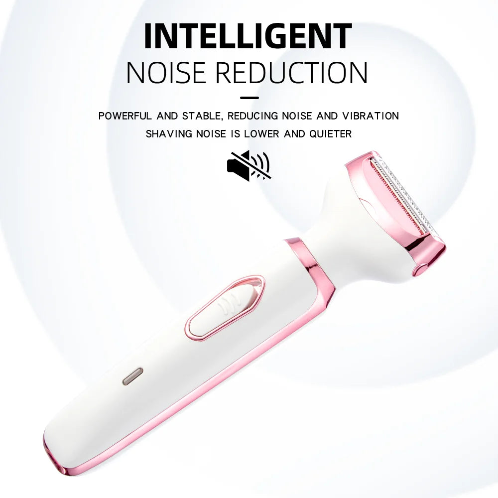 Silk Glow 4 In 1 Electric Lady Shaver, Effective Body Hair Removal, Painless Cordless Razor